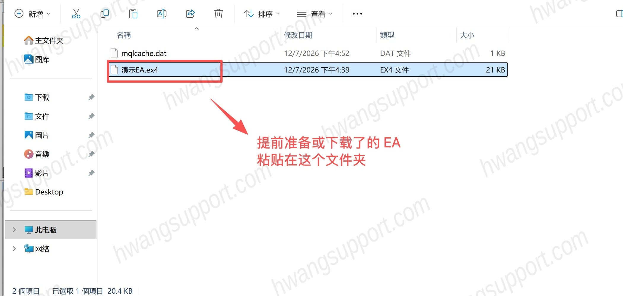 把 EA 粘贴进「Experts」